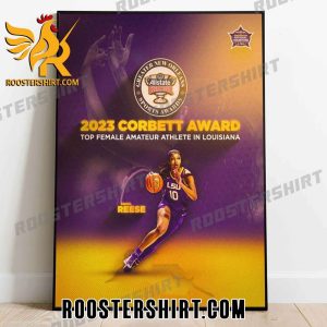 2023 Corbett Award Top Female Amateur Athlete In Louisiana Angel Reese Poster Canvas