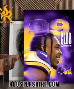 99 Club Madden 24 Justin Jefferson Minnesota Vikings Poster Canvas