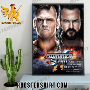 Intercontinental Champion Gunther defends against Drew Mclntyre At Summer Slam WWE Poster Canvas