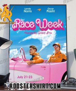 Lando Norris And Oscar Piastri McLaren Hungarian GP 2023 Barbie Style Poster Canvas