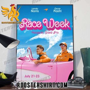 Lando Norris And Oscar Piastri McLaren Hungarian GP 2023 Barbie Style Poster Canvas