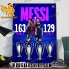 Lionel Messi 163 Game 129 Goals UEFA Champions League Poster Canvas