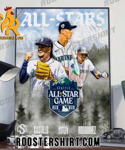 Luis Castillo And George Kirby And Julio Rodriguez Seattle All Star Game 2023 MLB Poster Canvas