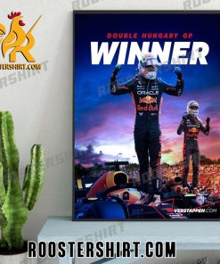 Max Verstappen Champions Back To Back Double Hungary GP Winner 2023 Poster Canvas