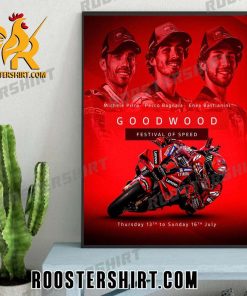 Michele Pirro And Pecco Bagnaia And Enea Bastianini Good Wood Festival Of Speed Moto GP Poster Canvas