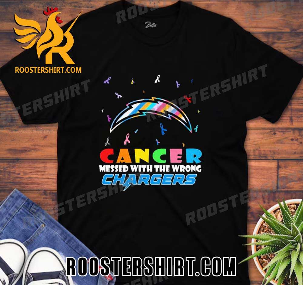 Quality Los Angeles Chargers NFL Cancer Mess With The Wrong Unisex T-Shirt