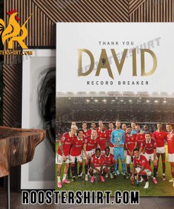 Thank You David de Gea Record Breaker Manchester United Poster Canvas