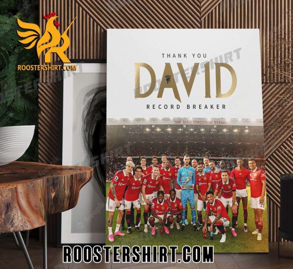 Thank You David de Gea Record Breaker Manchester United Poster Canvas
