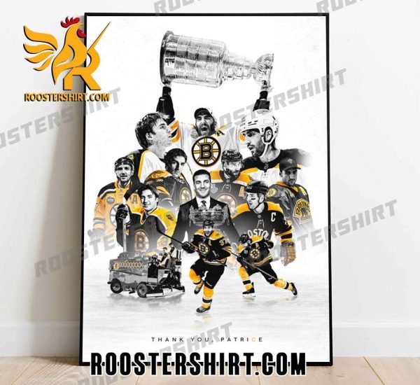 Thank You Patrice Bergeron Career Boston Bruins Poster Canvas