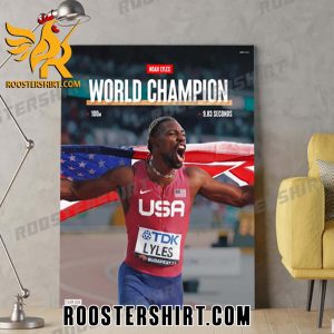 100m World Champions Noah Lyles 2023 Poster Canvas