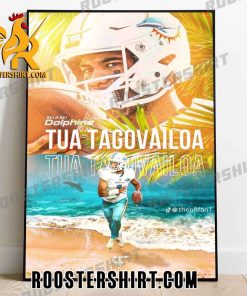 2023 NFL Champions QB Tua Tagovailoa Miami Dolphins Poster Canvas