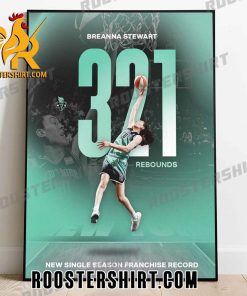 Breanna Stewart 321 Rebounds New Single Season Franchise Record Poster Canvas