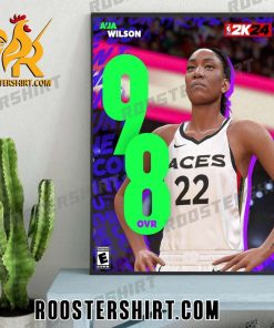 Congrats A’ja Wilson 98 OVR NBA 2k24 Poster Canvas