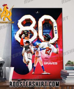 Congrats Atlanta Braves 80 Wins MLB Poster Canvas