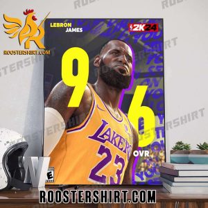 Congrats LeBron James 96 OVR NBA 2k24 Poster Canvas