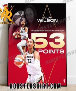 Congratulations A’ja Wilson 53 Points Las Vegas Aces Poster Canvas