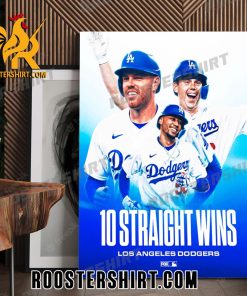 Congratulations Los Angeles Dodgers 10 Straight Wins MLB Poster Canvas