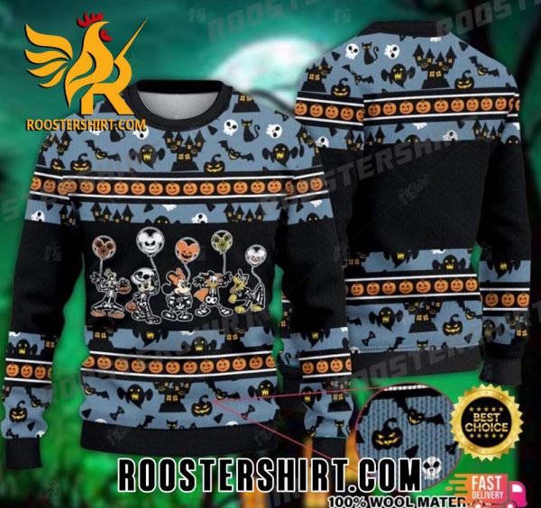 Disney Minnie And Mickey Mouse Pluto Goofy Pumpkin Halloween Ugly Sweater