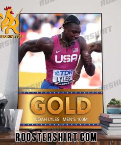 NOAH LYLES IS THE 100M WORLD CHAMPION POSTER CANVAS