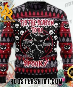 Quality Tis The Season To Be Black Cat Spooky Halloween Ugly Sweater