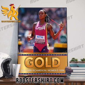 Sha’Carri Richardson is GOLDEN at the World Athletics Champs Poster Canvas