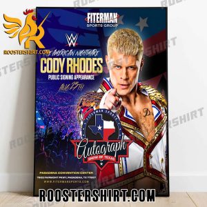 The American Nightmare Cody Rhodes Public Signing Appearance Poster Canvas