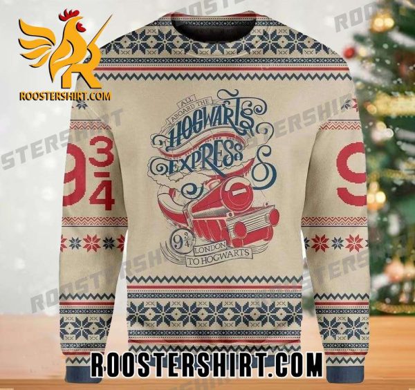 All Aboard The Hogwarts Express 934 London To Hogwarts Harry Potter Ugly Sweater