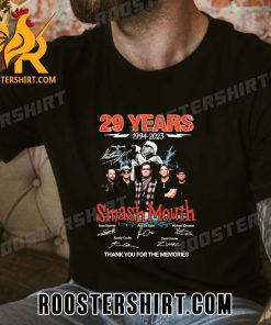 BUY NOW 29 Years 1944-2023 Smash Mouth Thank You For The Memories Signatures Classic T-Shirt