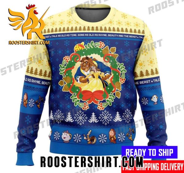 Beauty And The Beast And Characters Disney Ugly Christmas Sweater