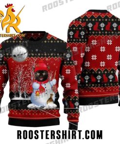 Black Cat Cosplay Snowman Ugly Christmas Sweater