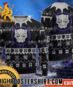 Black Panther Mask Logo Marvel Ugly Christmas Sweater