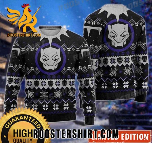 Black Panther Mask Logo Marvel Ugly Christmas Sweater