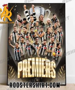 CONGRATULATIONS COLLINGWOOD WIN A THRILLING 2023 TOYOTA AFL GRAND FINAL POSTER CANVAS