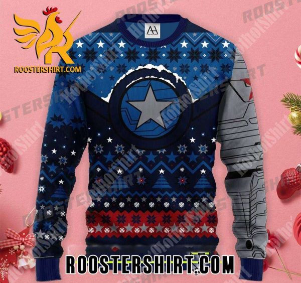 Captain America Shield Snow Marvel Ugly Christmas Sweater