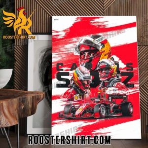 Carlos Sainz Wins In Singapore GP 2023 Poster Canvas