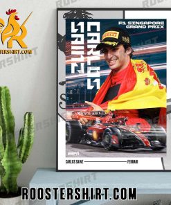 Carlos Sainz dominates the F1 Singapore Grand Prix 2023 Poster Canvas