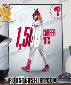 Congratulations Bryce Harper 1500 Career Hits Philadelphia Phillies Poster Canvas