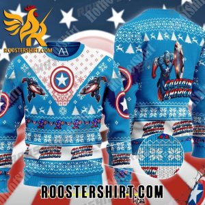 Cosplay Captain America Marvel Ugly Christmas Sweater Gift Super Hero Fans