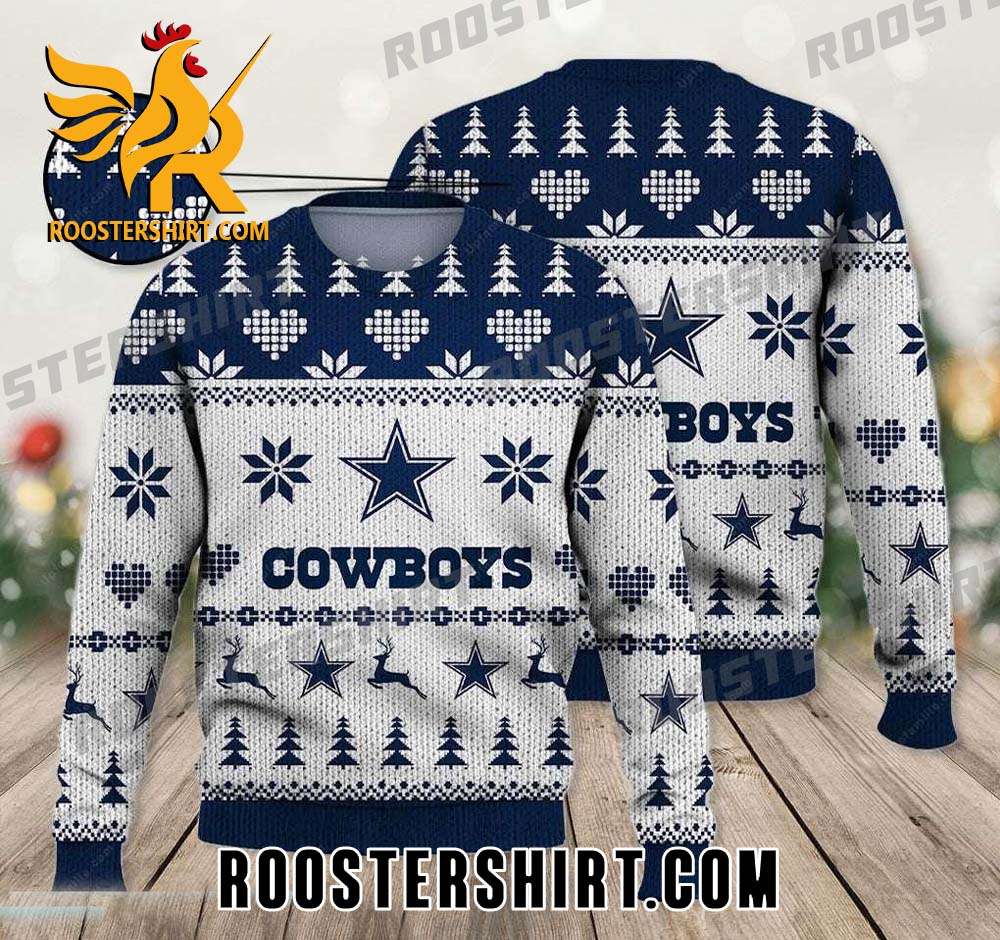 Dallas Cowboys Mix Icon Christmas Patter Ugly Sweater Gift For Cowboys Fans