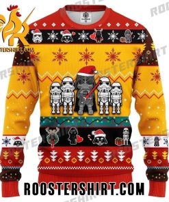 Darth Vader Cosplay Santa And Stormtroopers in Star Wars Ugly Christmas Sweater
