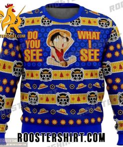 Do You See What I See Monkey D Luffy One Piece Chibi Anime Ugly Sweater