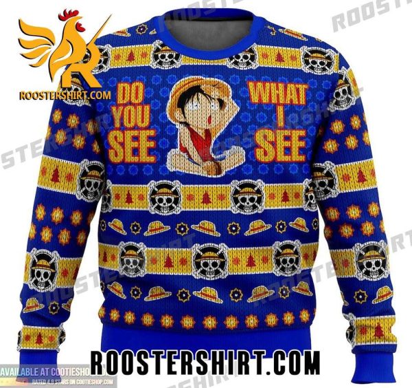 Do You See What I See Monkey D Luffy One Piece Chibi Anime Ugly Sweater