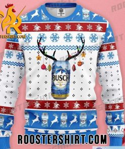 Funny Busch Beer Reindeer Christmas Ugly Sweater