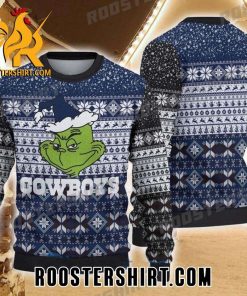 Funny Grinch Face Dallas Cowboys Ugly Sweater