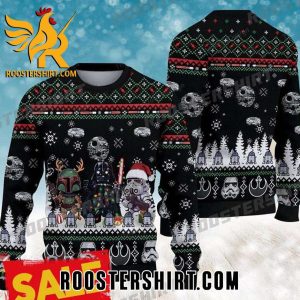 Galaxy Darth Vader Stormtroopers Boba Fett R2D2 Star Wars Ugly Christmas Sweater