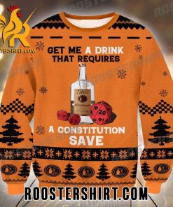 Get Me A Drink That Requires A Constitution Save Tito’s Ugly Christmas Sweater