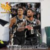 Giannis and Lillard together with the Bucks Poster Canvas