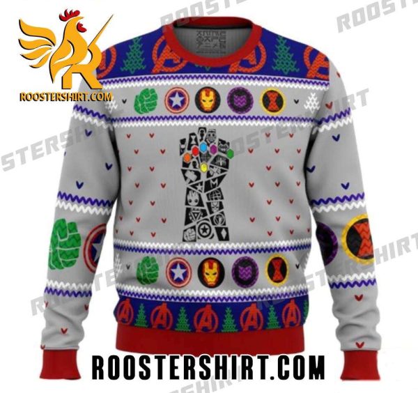 Hand Of Thanos And Weapons Avengers Ugly Christmas Sweater Gift For Marvel Fans