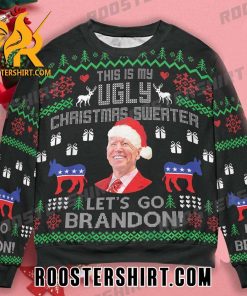 Joe Biden Santa This I My Ugly Christmas Sweater Lets Go Brandon