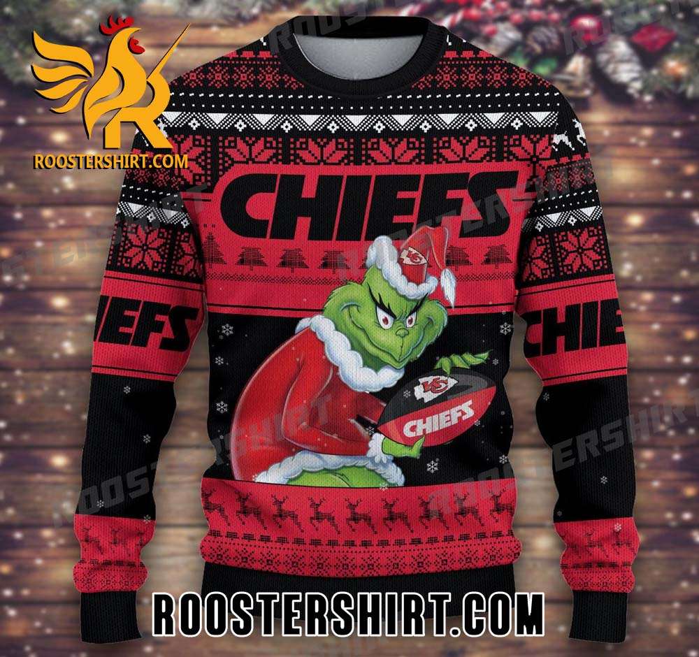 Kansas City Chiefs Grinch Cosplay NFL Player Christmas Ugly Sweater